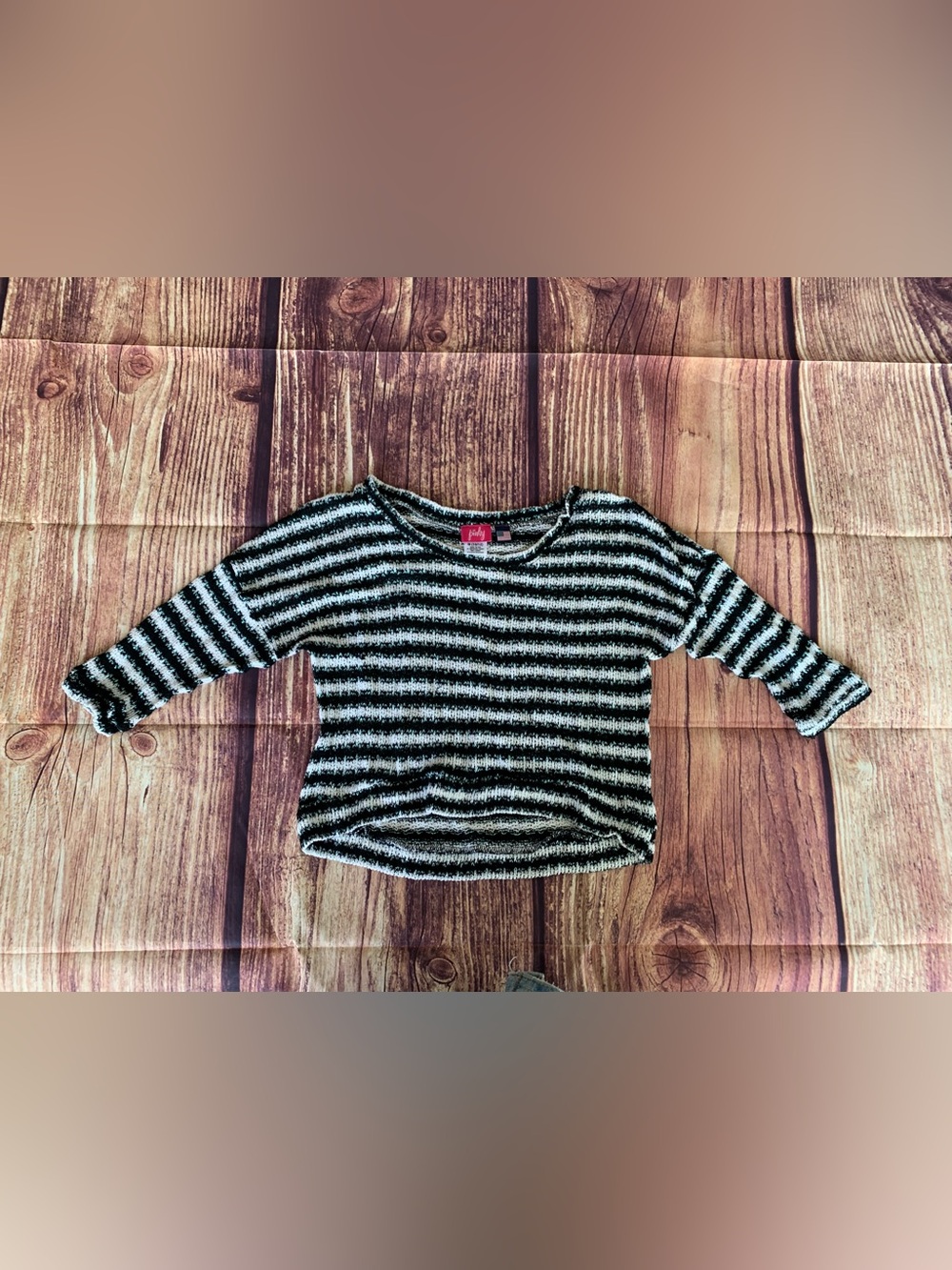 Pinky Girl's 3/4 Sleeve Multicolor Knit Pullover Lightweight Sweater Sz: M 10/12